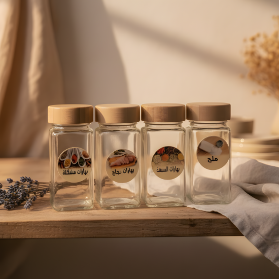 Spices Label Stickers - 48 Pcs